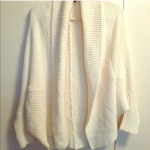 Express white batwing cardigan sweater